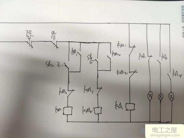 电机正反转带显示灯控制电路