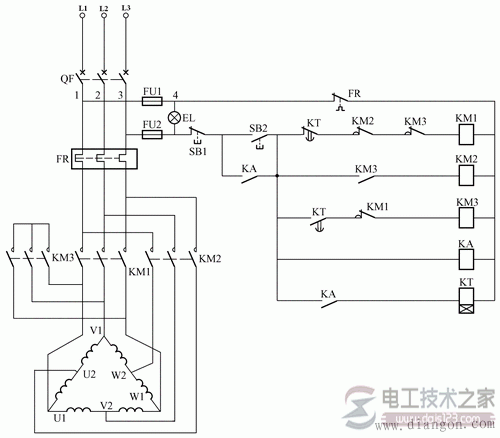 双速电念头的控制原理图